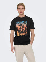 Only & Sons ONSKOLTON - Print T-shirt - black