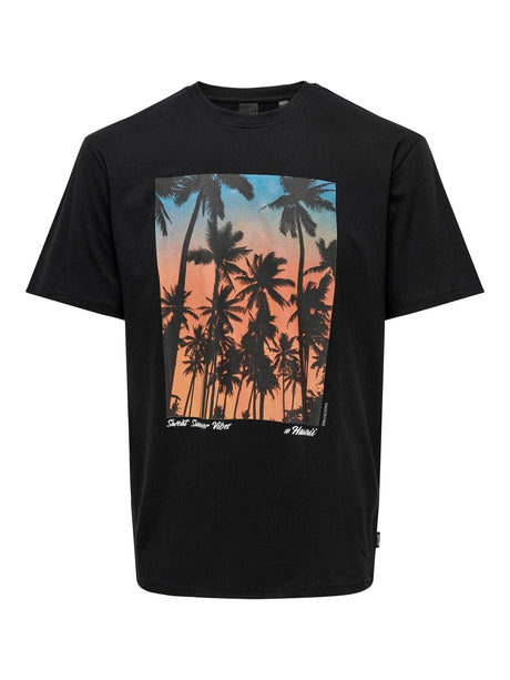 Only & Sons ONSKOLTON - Print T-shirt - black