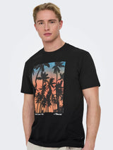 Only & Sons ONSKOLTON - Print T-shirt - black