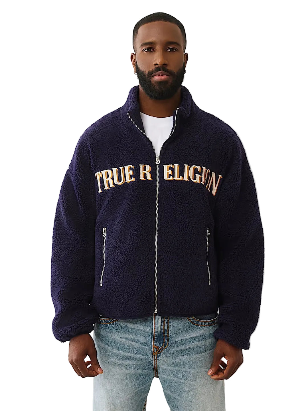 True Religion sherpa logo Men jacket _ Navy