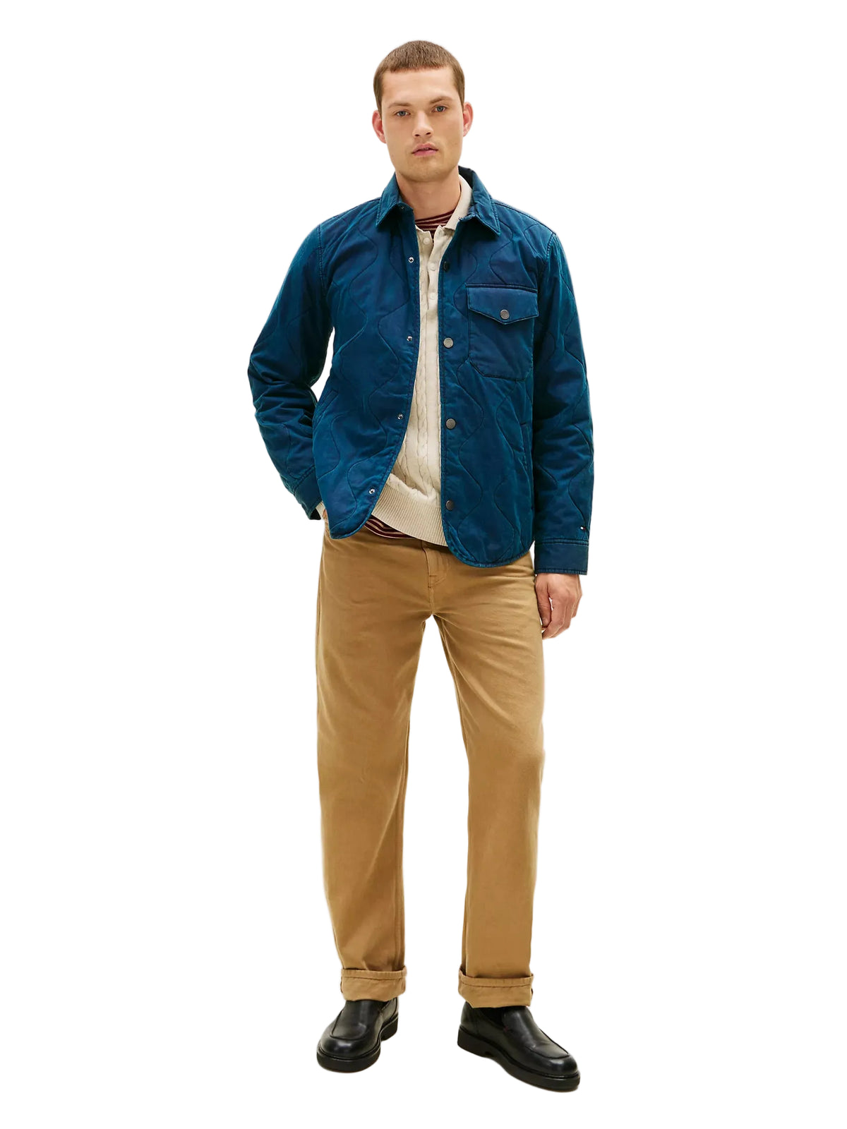 TOMMY HLFIGER Garment-Dyed Lightweight Quilted Men jacket _ Blue