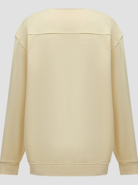 Guess Sweatshirt Logo Printed Men _ Light yellow