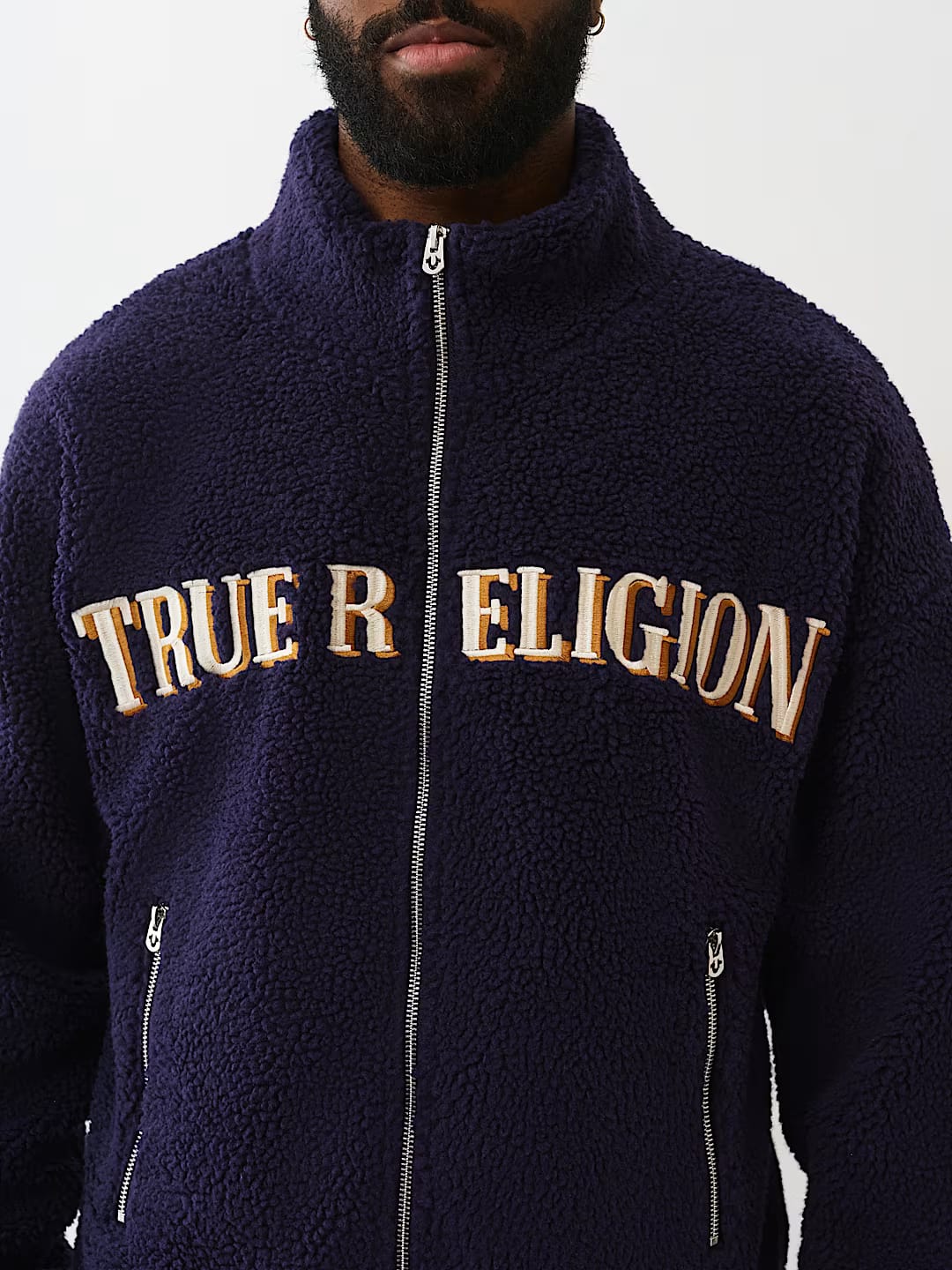 True Religion sherpa logo Men jacket _ Navy