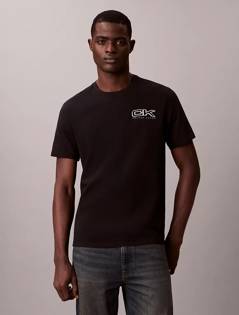 Metallic Monogram Logo Relaxed T-Shirt Calvin Klein jeans  regular fit