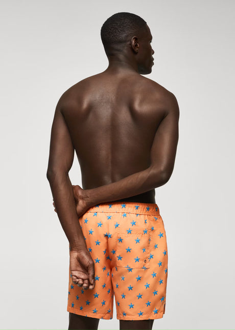 MNG Star print Swim Trunk