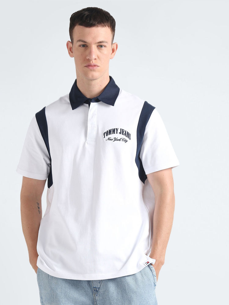 Tommy jeans White Logo Oversized Fit polo