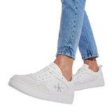 Calvin Klein Jeans Debossed-Logo Leather Trainers _ White