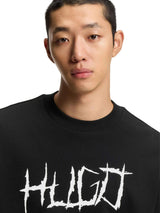 HUGO Sweatshirt Artwork Crew Neck Men _ Black