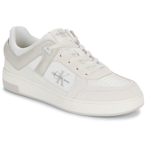 Calvin Klein Jeans Basket Cup Low Laceup  sneakers in white/beige.
