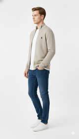 US Polo Assn Full-Zip Sweater Men _ Beige