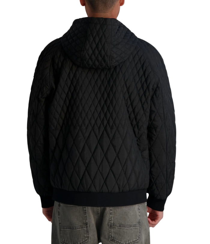 KARL LAGERFELD Quilted Hooded Bomber Men Jacket