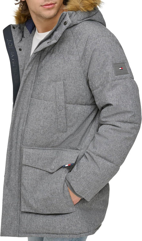 Tommy Hilfiger Water Repellent Padded Utility Parka Jacket Men _ Grey