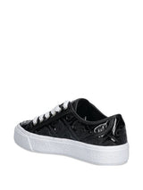 GUESS Women’s Black Patent Monogram Lace-Up Sneakers