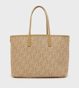 Tommy Monogram Patterned Leather Tote Bag