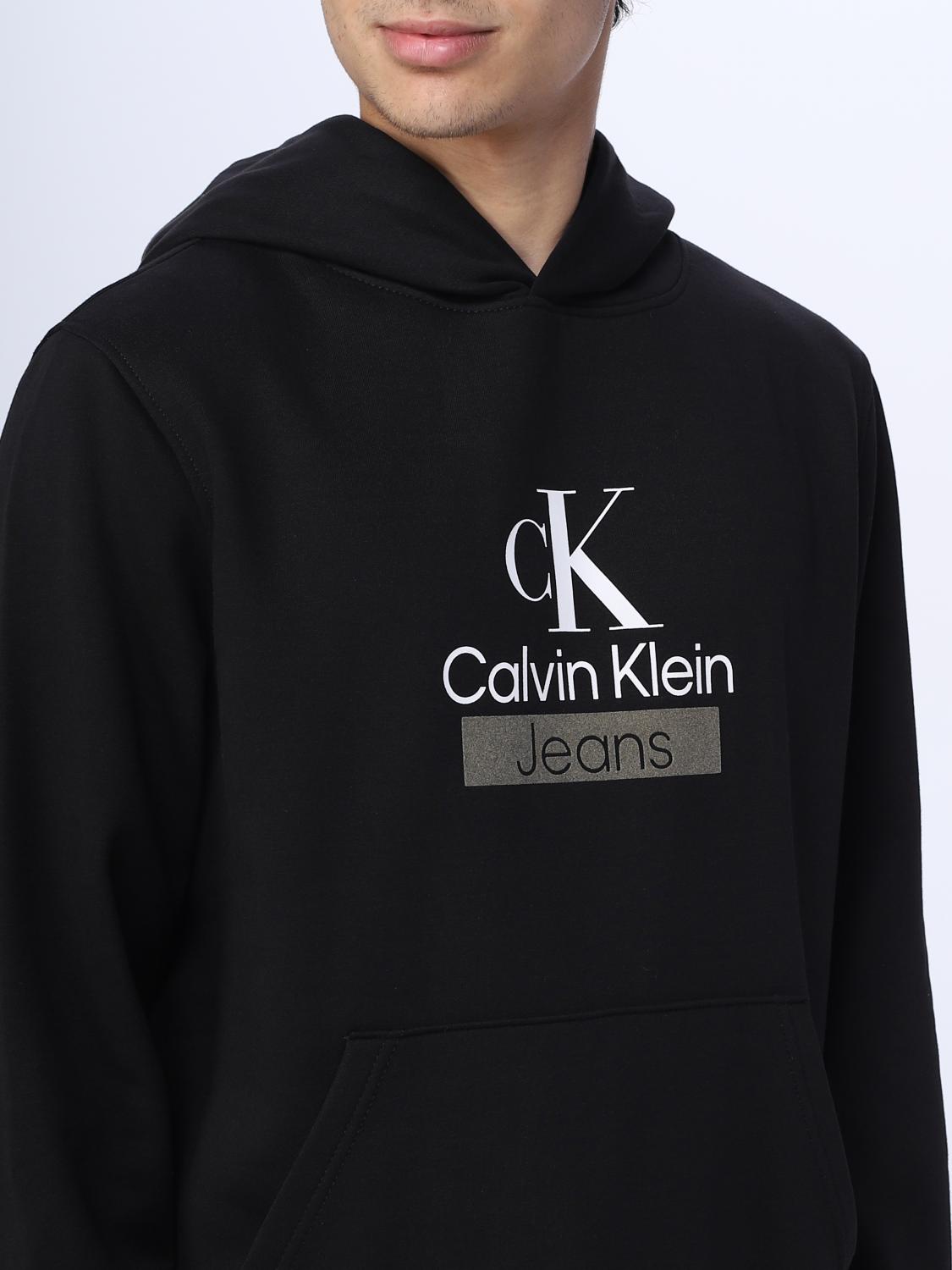Calvin Klein Hoodie Men Logo Printed _ Black