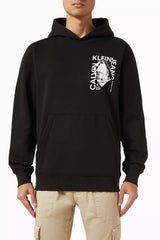 Calvin Klein Hoodie Men Logo Pritned _ Black