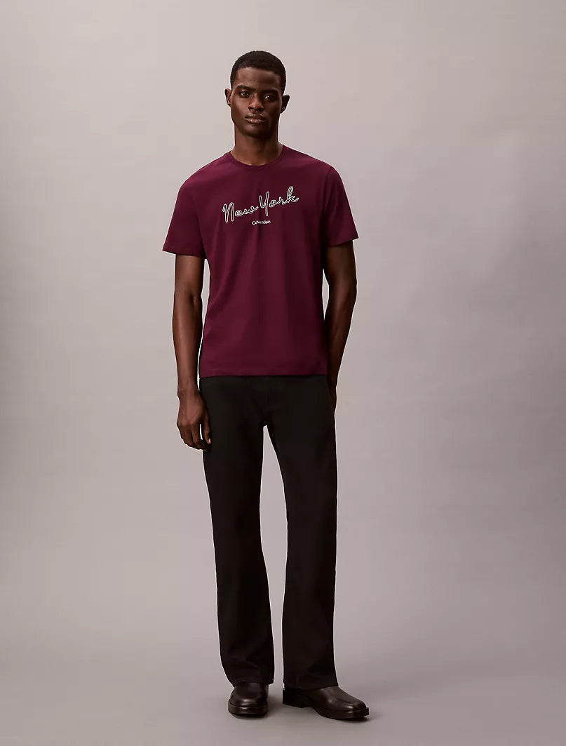 New York Logo Graphic Classic T-Shirt Calvin Klein jeans  regular fit _ Purple