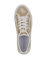 GUESS Women’s Beige Monogram Lace-Up Sneakers