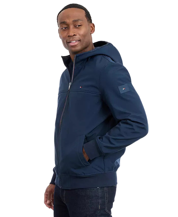 TOMMY HLFIGER Hooded Jacket, Soft, Wind- and Water-Repellent  Men jacket _  Navy