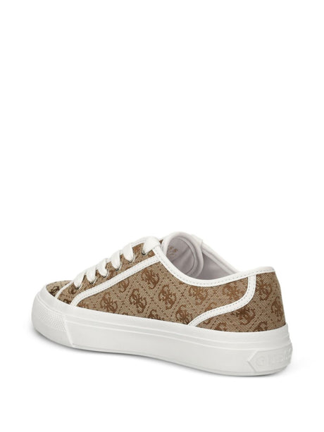 Guess Women’s Beige Monogram Canvas Sneakers