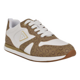 GUESS Women’s White & Brown Monogram Runner Sneakers