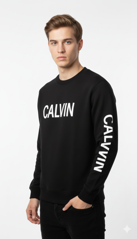 Calvin Klein Sweatshirt Logo Print Men _ Black