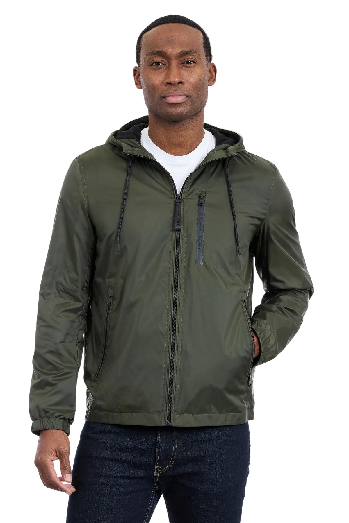 Michael Kors Windbreaker Men Hooded  Jacket – Olive