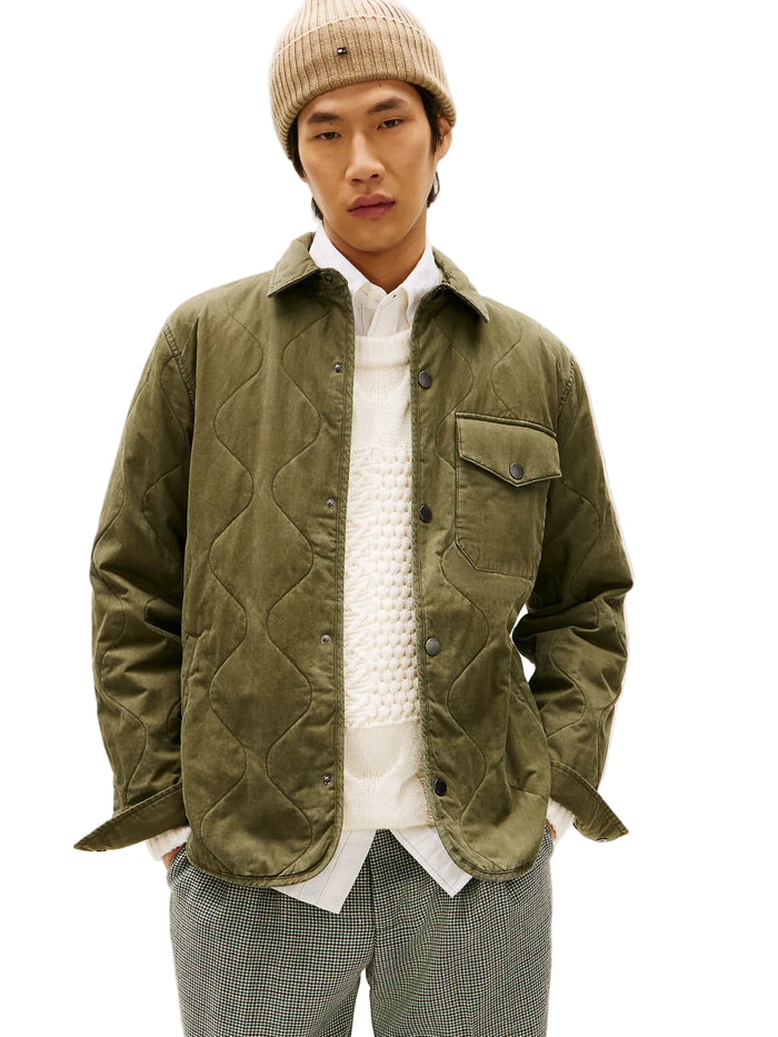 TOMMY HLFIGER Garment-Dyed Lightweight Quilted Men jacket _ Olive