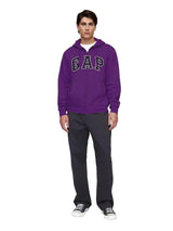 GAP Logo Relaxed Fleece Zip-Up Hoodie _ Mauve