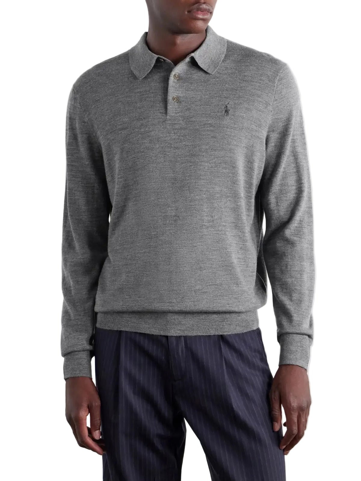 Polo Ralph Lauren Logo-Embroidered Polo Fet T-shirt Wool _ Grey