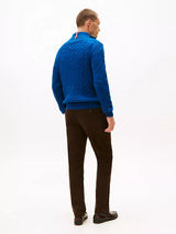Tommy Hilfiger Men Cable Knit Half-Zip Sweater – Classic Fit_Blue