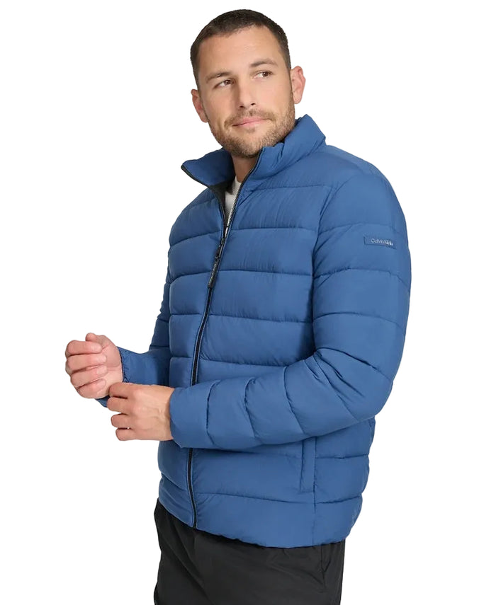Calvin Klein Men Stretch Zip-Up Parka Jacket – Jeans Color