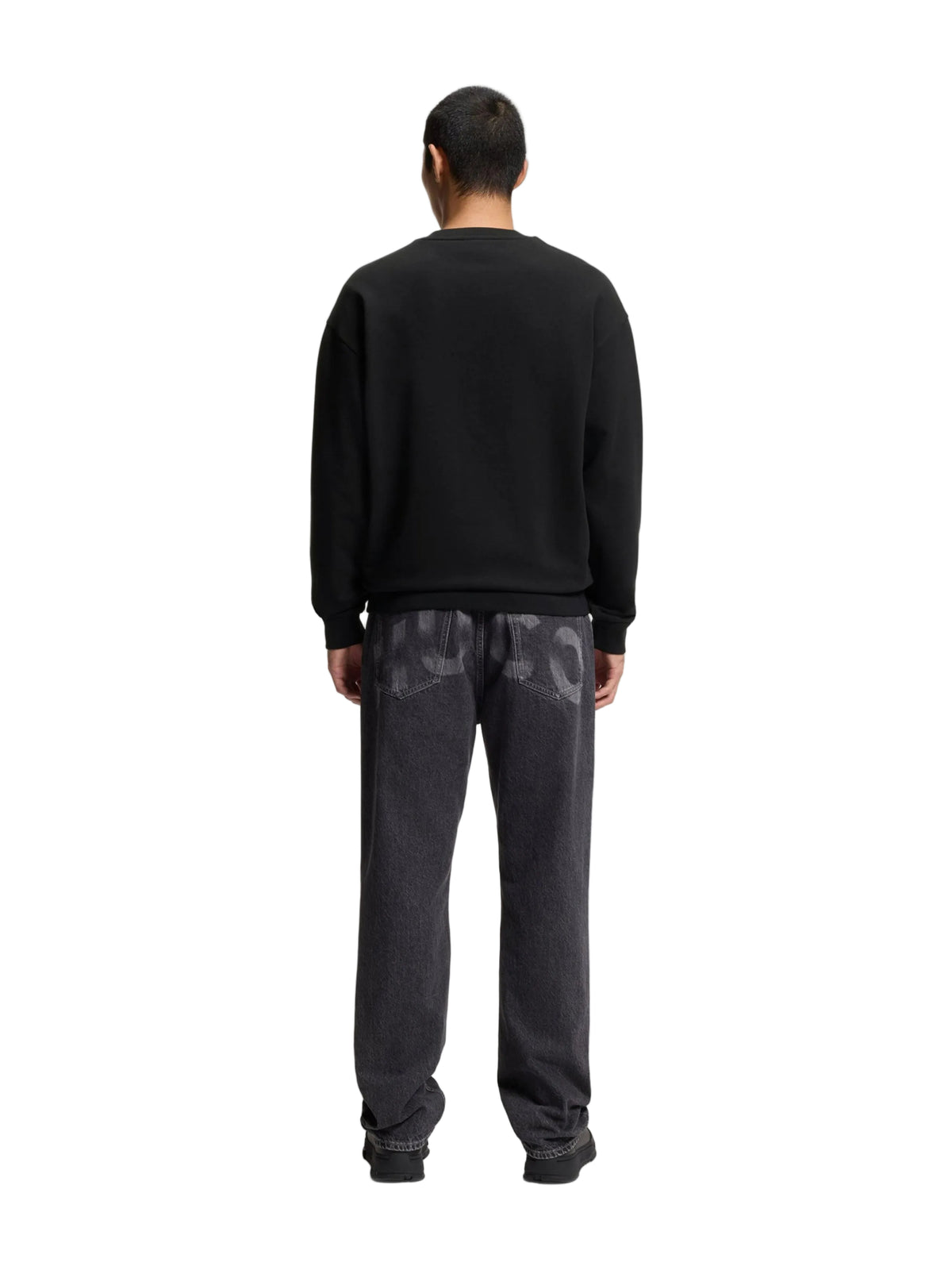 HUGO Sweatshirt Artwork Crew Neck Men _ Black