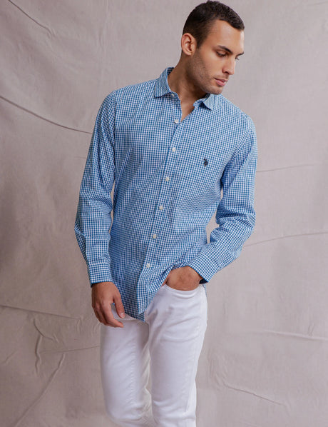 U.S polo GINGHAM POPLIN  shirt