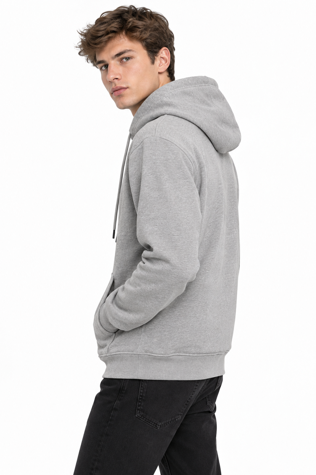 HUGO  Dapo Logo Hoodie Logo Print Men _ Grey