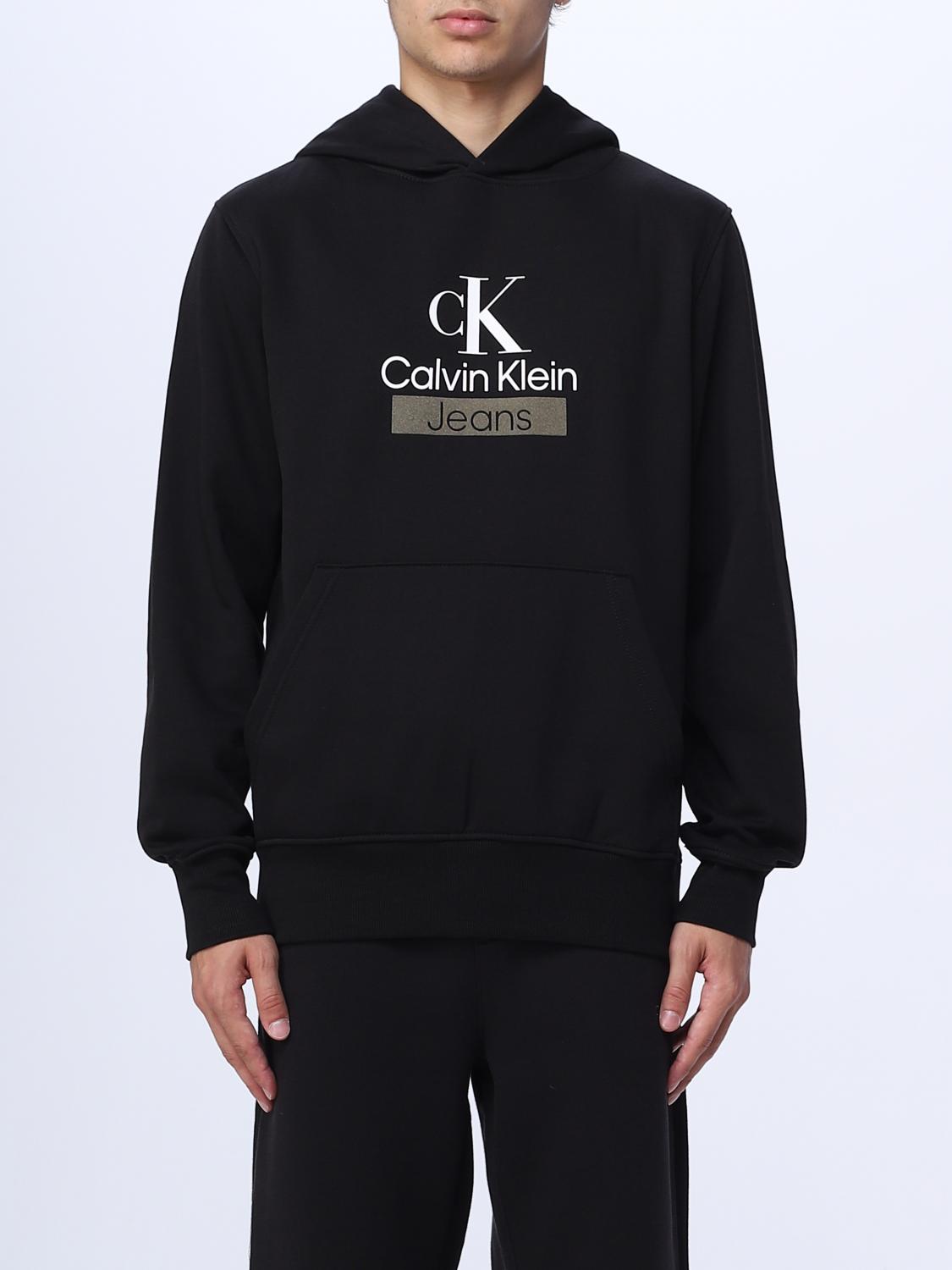 Calvin Klein Hoodie Men Logo Printed _ Black