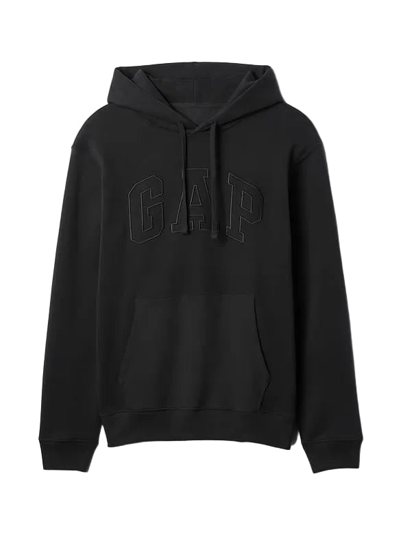 GAP Men’s VintageSoft Arch Logo Hoodie – Black Moonlight
