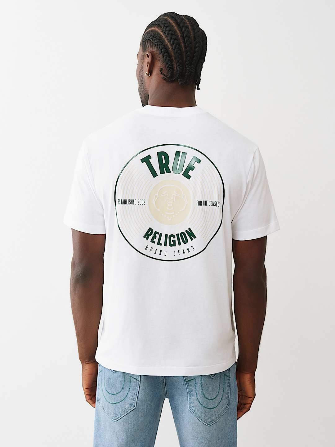 True Religion buddha record graphic tee regular fit _ White