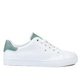 Tommy Hilfiger Women’s Classic Court Sneaker – White & Mint Green