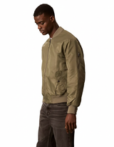 Calvin Klein Jeans LS Nylon Bomber Jacket in olive green.