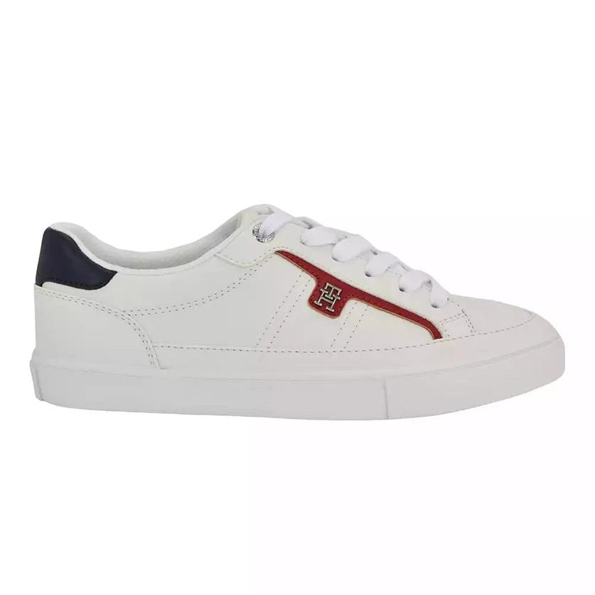 Tommy Hilfiger Women’s Low-Top Sneakers – White Lace-Up Casual Shoes