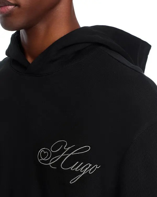 HUGO Hoodie DALENTO Logo Print Men _ Black