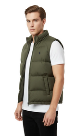 U.S POLO  Olive QUILTED  Men's VEST