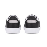Tommy Hilfiger Men’s Black Leather Sneakers with Silver “H” Logo