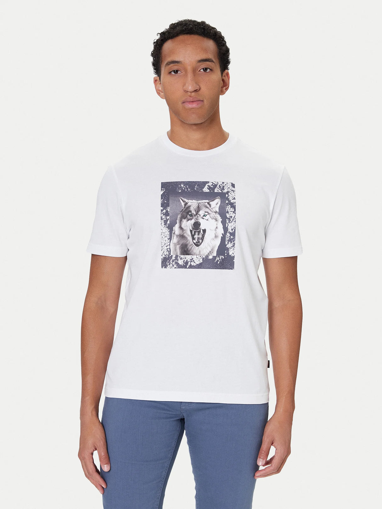 BOSS Cotton-jersey T-shirt with animal artwork