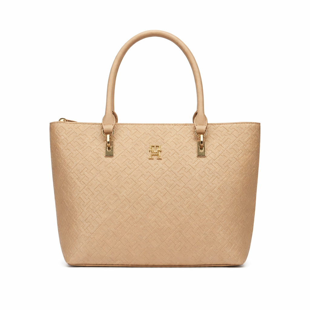 Tommy Hilfiger Iconic TH Monogram Embossed Tote Women Bag