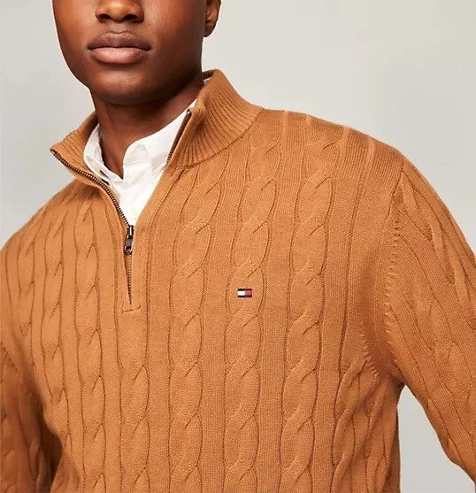 Tommy Hilfiger Men’s Cable Knit Half-Zip Sweater – Havan | Classic Fit