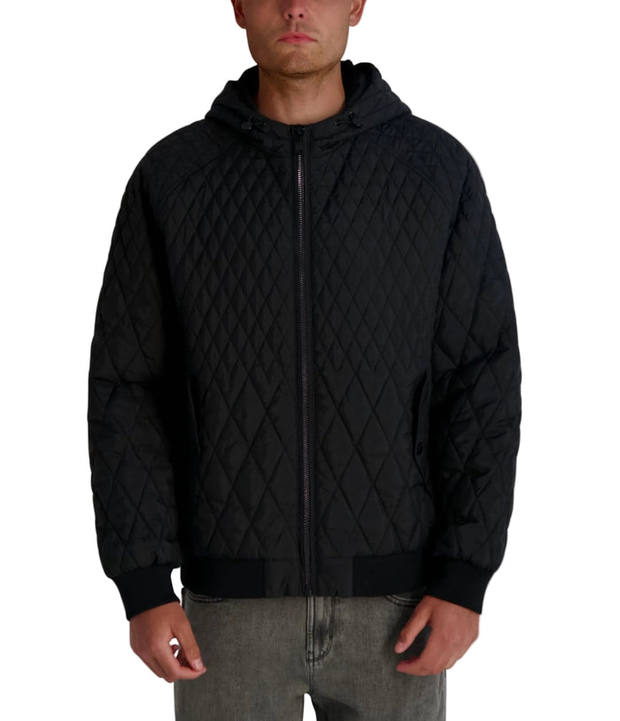KARL LAGERFELD Quilted Hooded Bomber Men Jacket