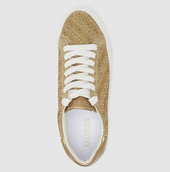 GUESS Women’s Gold Monogram Lace-Up Sneakers