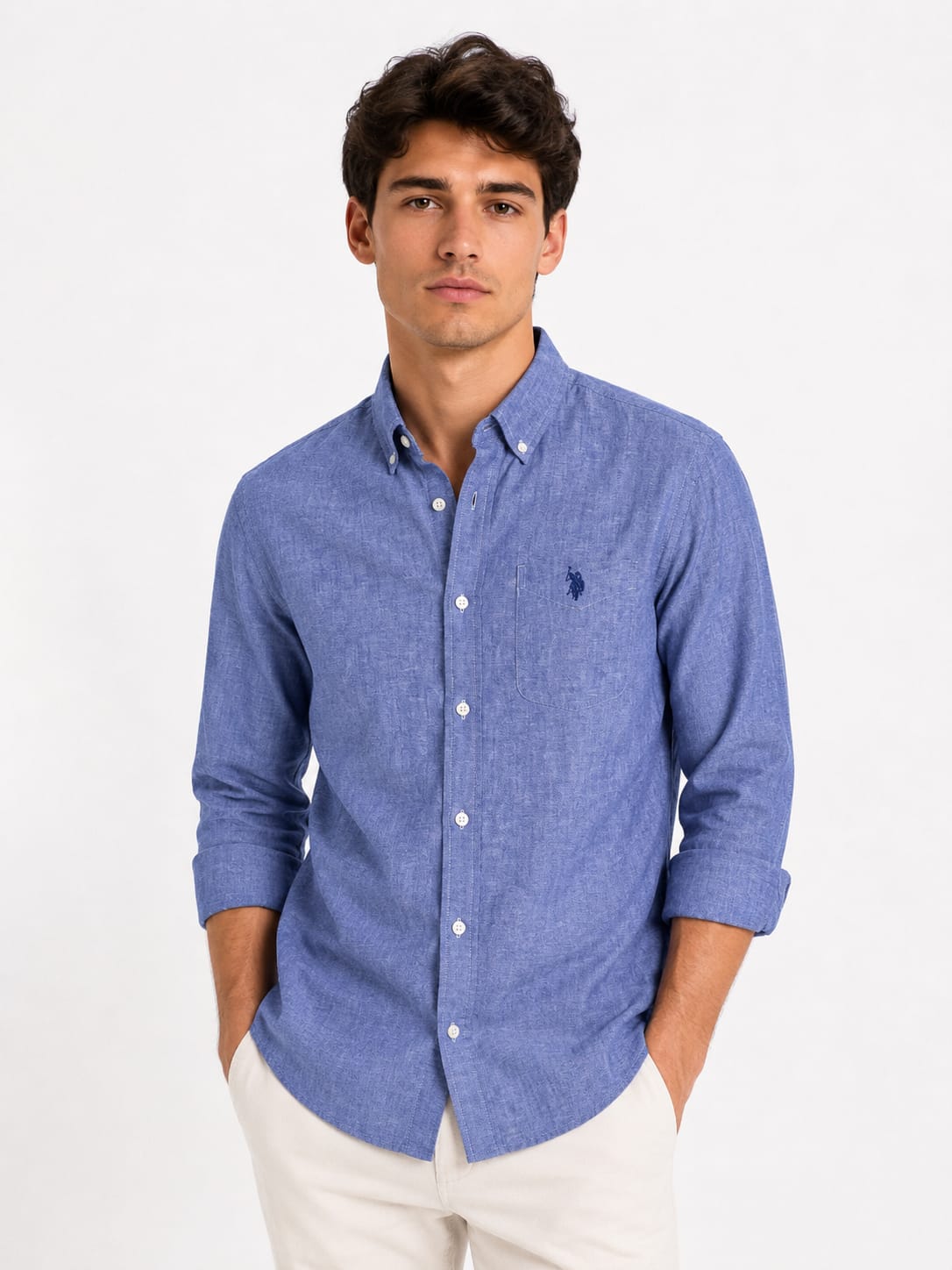 u.s polo Chambray Button-Down  shirt